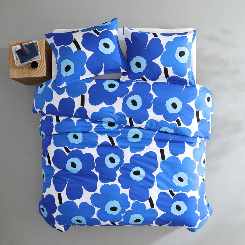 Marimekko Unikko Blue Cotton Duvet Cover Set & Reviews | AllModern